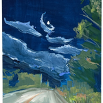 Crescent Moon over Atlantic Road by Kathleen Macfie